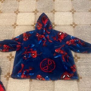 Oversized comfy heavy fleece Spider-Man poncho
